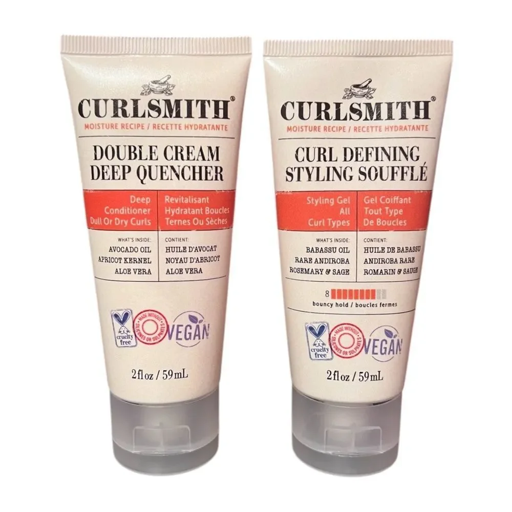Curlsmith Set Of Double Cream Deep Quencher & Curl Defining Styling Soufflé